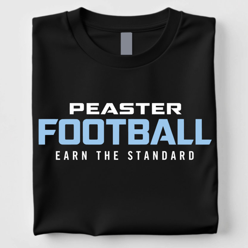 SHORT SLEEVE UNISEX TEE - FOOTBALL - BLACK
