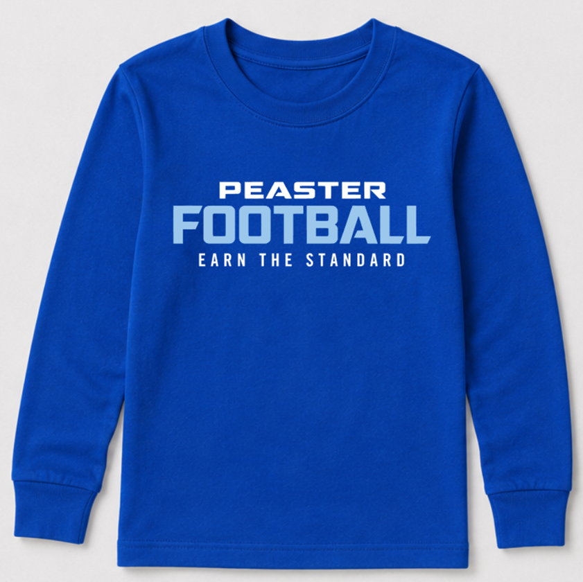 LONG SLEEVE UNISEX TEE - FOOTBALL - ROYAL