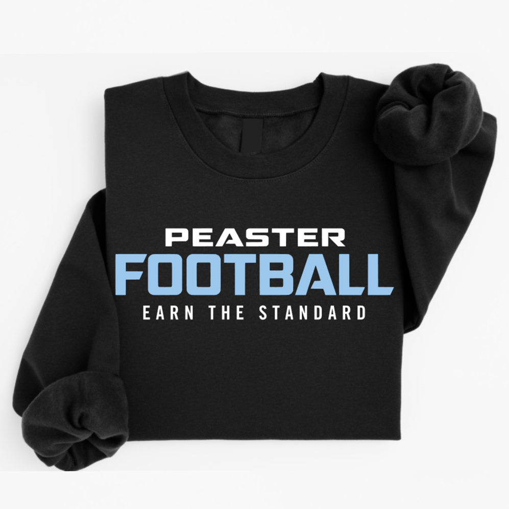 CREWNECK SWEATSHIRT - FOOTBALL - BLACK