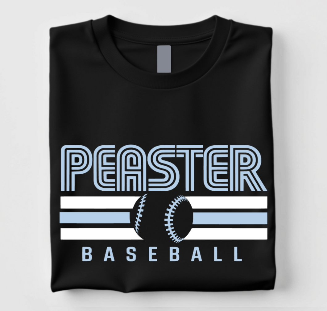 SHORT SLEEVE TEE (GILDAN OR BELLA CANVAS) BASEBALL - BLACK