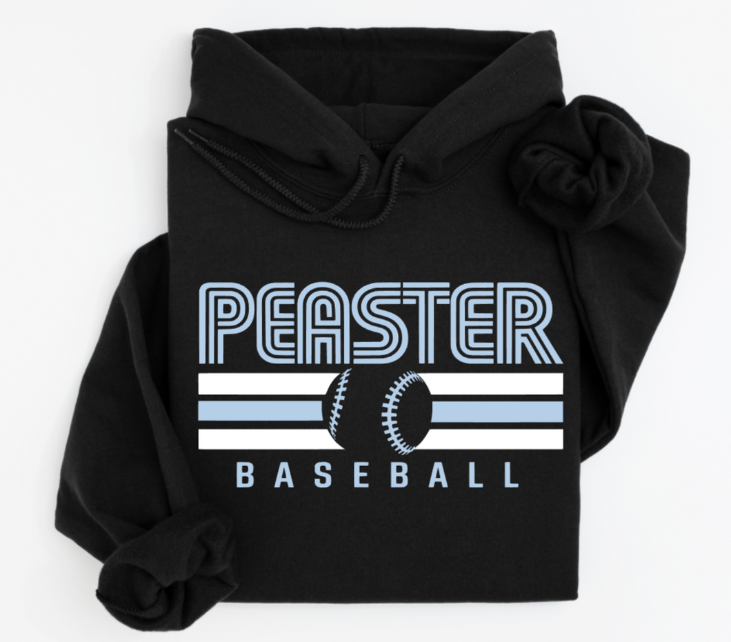 HOODIE (GILDAN) BASEBALL - BLACK