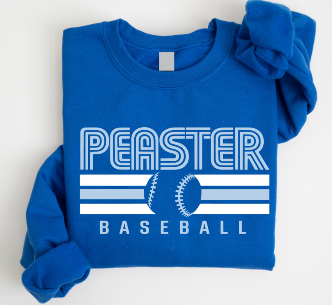 CREWNECK SWEATSHIRT (GILDAN) BASEBALL - ROYAL